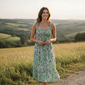 Torrid Smocked Floral Dress with Adjustable Ruffled Straps Size 3 (22/24)